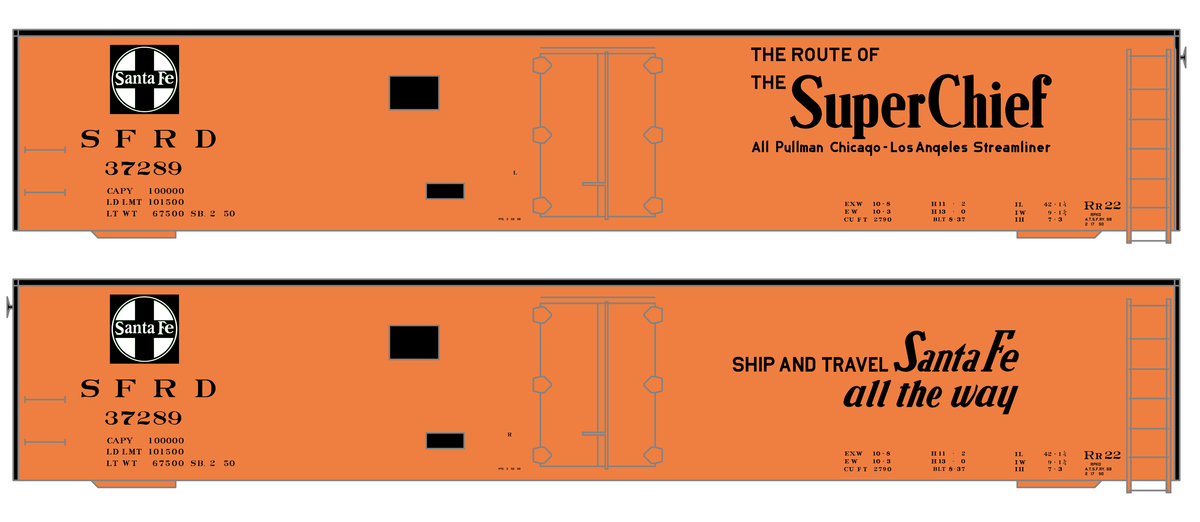 Santa Fe Reefer Despatch 50 Ft Ice Reefer Black Super Chief - Decal