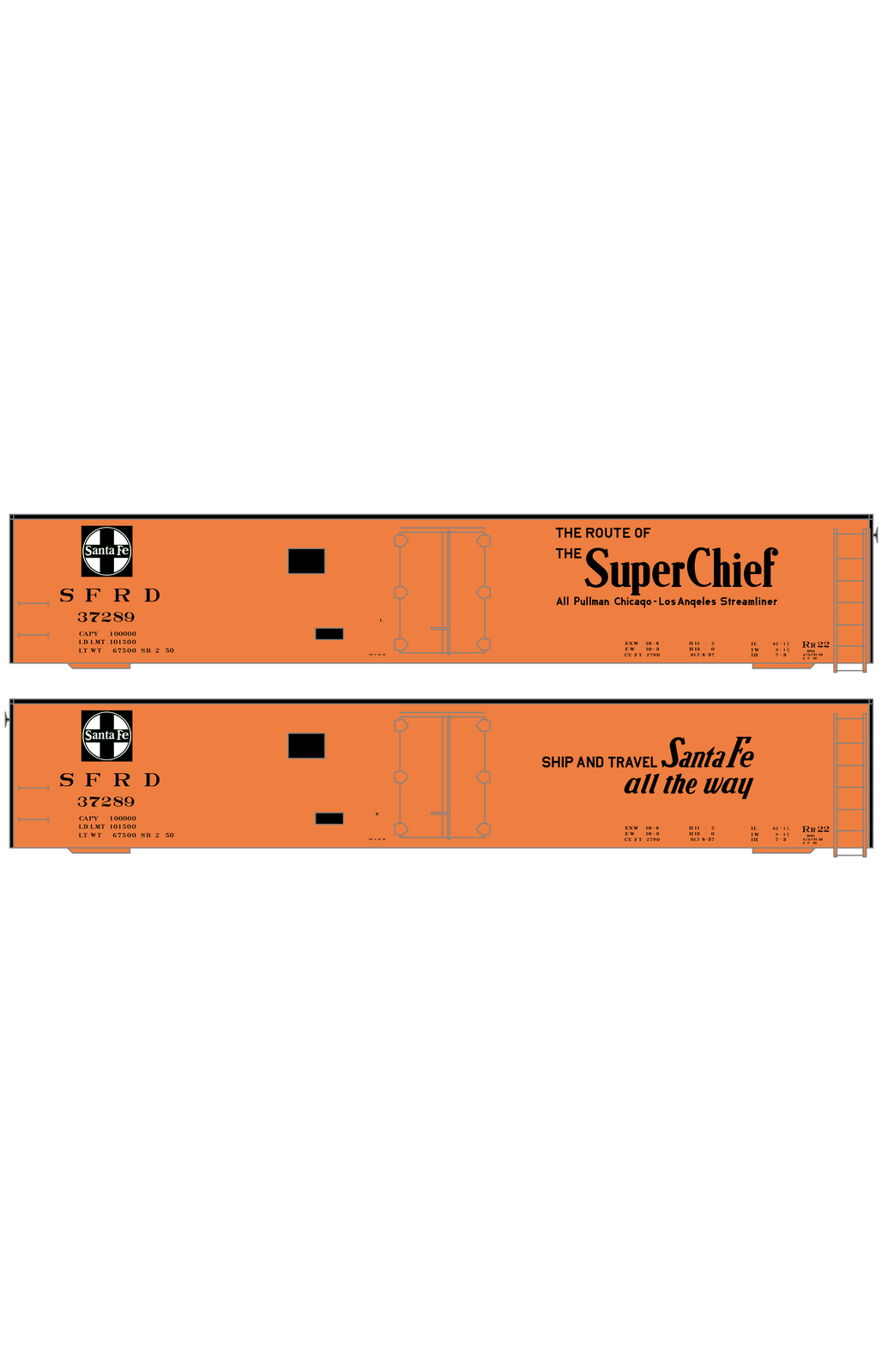 Santa Fe Reefer Despatch 50 Ft Ice Reefer Black Super Chief