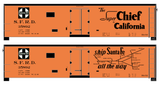 Santa Fe Reefer Despatch 40 Ft Ice Reefer Black Super Chief/Map - Decal