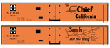 Santa Fe Reefer Despatch 50 Ft Ice Reefer Black Super Chief/Map - Decal