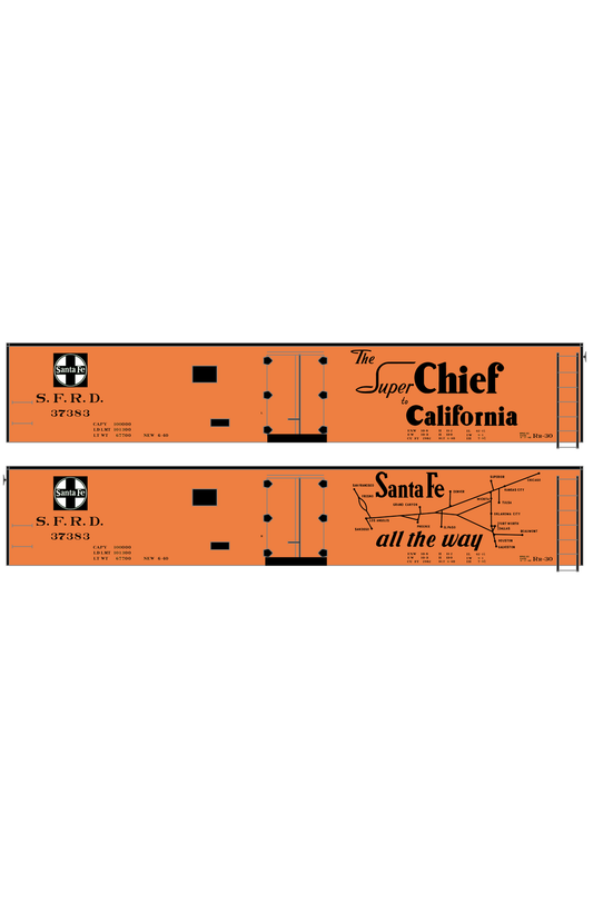 Santa Fe Reefer Despatch 50 Ft Ice Reefer Black Super Chief/Map
