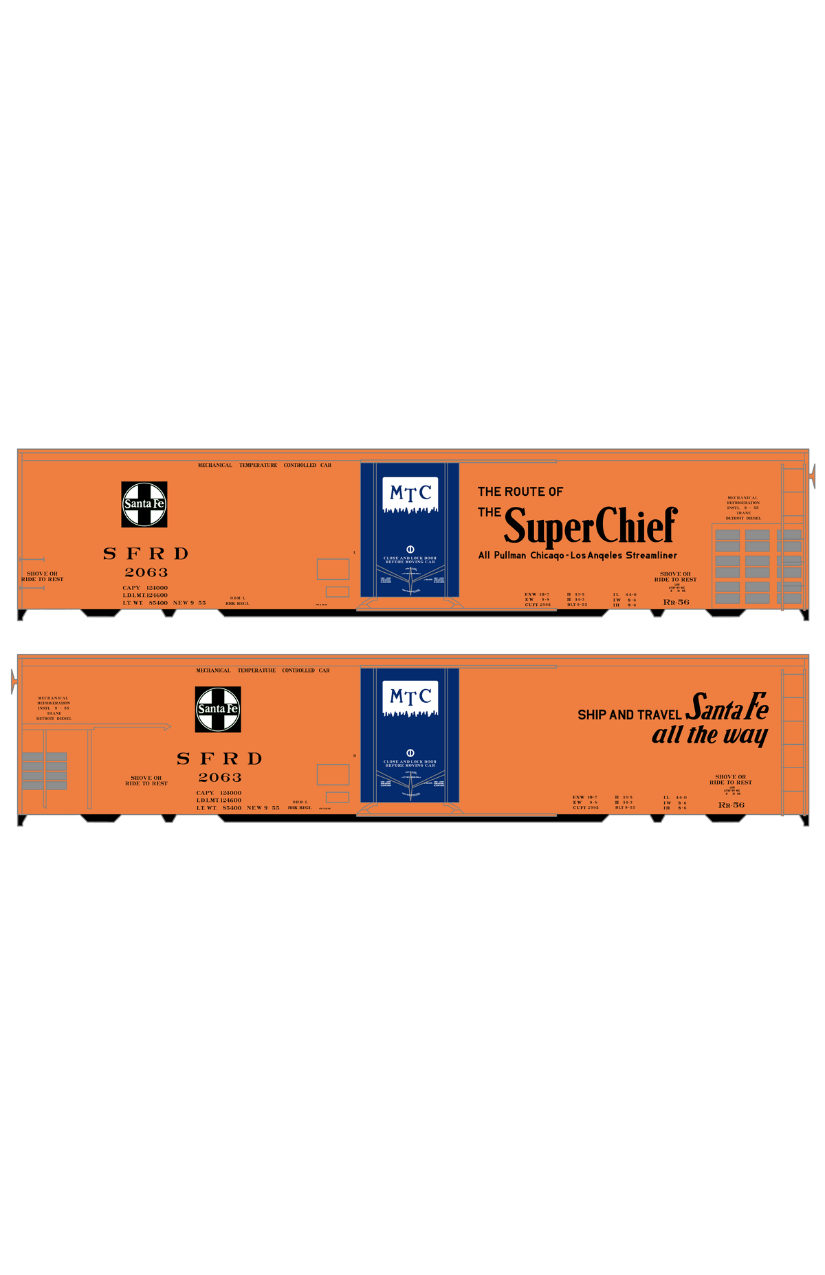 Santa Fe Reefer Despatch 50 Ft Mechanical Reefer Black Super Chief MTC