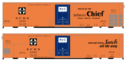 Santa Fe Reefer Despatch 50 Ft Mechanical Reefer Black San Francisco Chief MTC - Decal