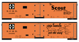 Santa Fe Reefer Despatch 40 Ft Ice Reefer Black Scout/Map - Decal