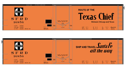 Santa Fe Reefer Despatch 40 Ft Ice Reefer Black Texas Chief - Decal