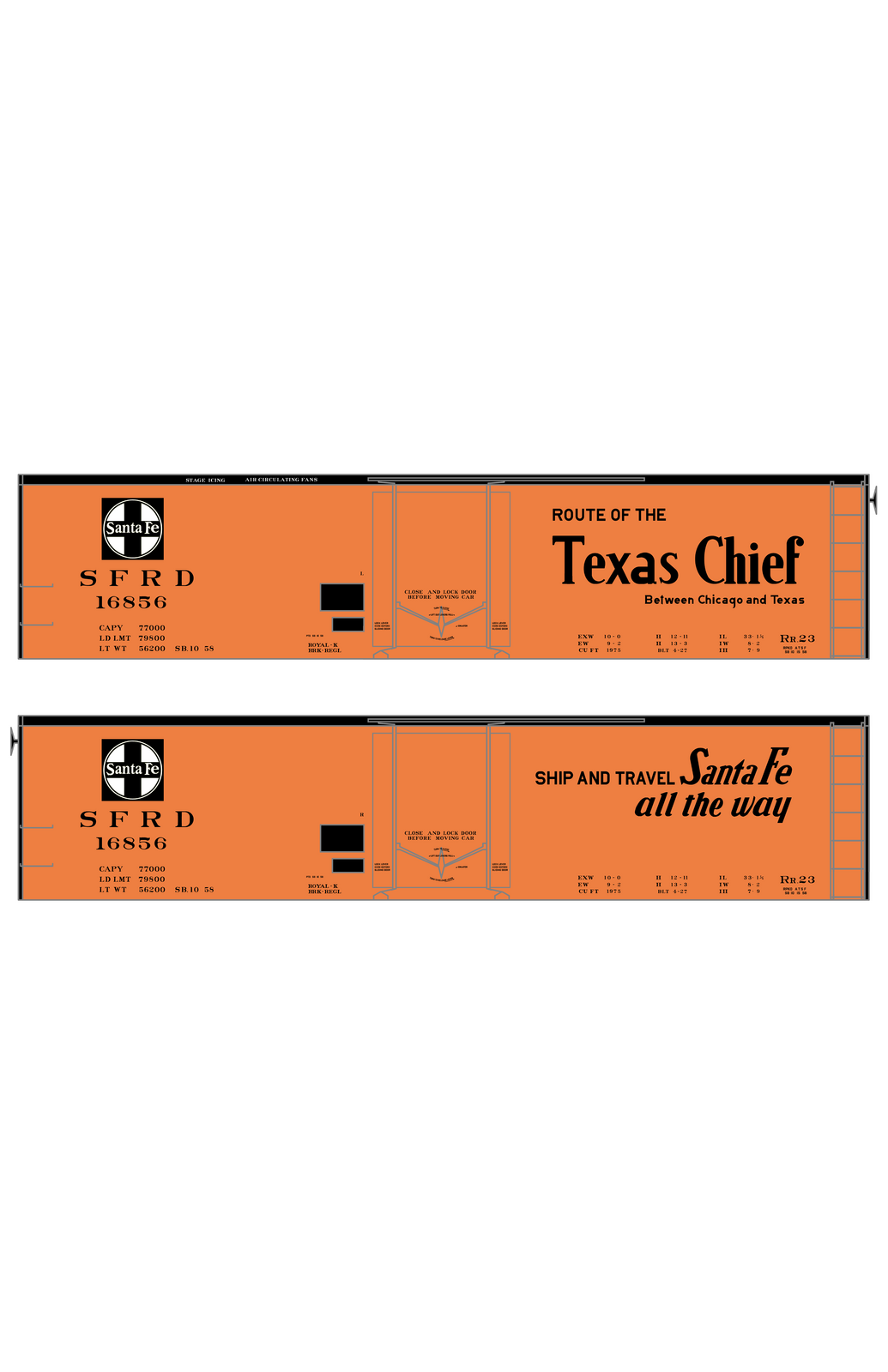 Santa Fe Reefer Despatch 40 Ft Ice Reefer Black Texas Chief