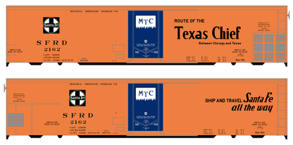 Santa Fe Reefer Despatch 50 Ft Mechanical Reefer Black Texas Chief MTC - Decal