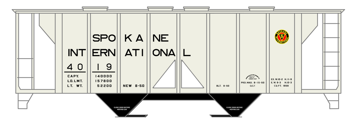 Spokane International 70 Ton Covered Hopper Black