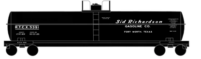 Sid Richardson Gasoline ICC-105A Tank Car White
