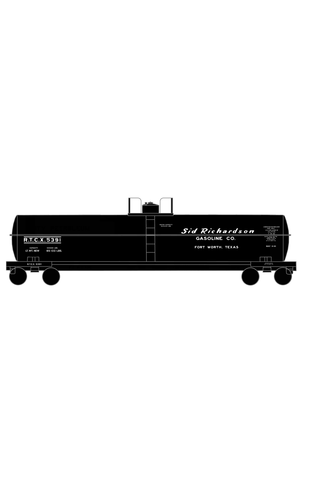 Sid Richardson Gasoline ICC-105A Tank Car White