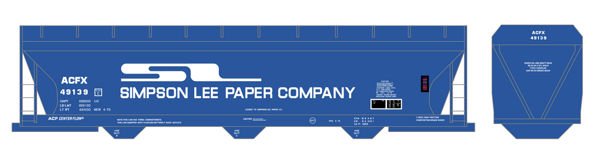 Simpson Lee Paper Co. (ACFX) ACF Covered Hopper White
