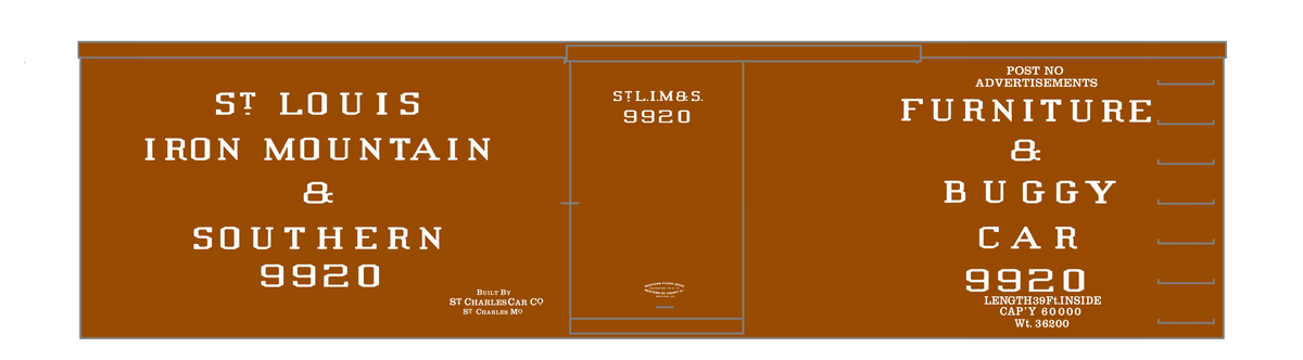 St Louis Iron Mountain Southern Furniture Buggy Boxcar StLIM&S