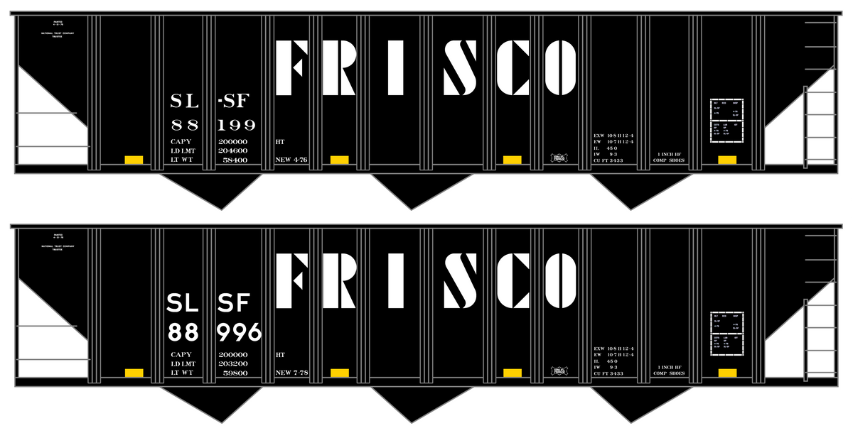 SLSF Frisco 100 Ton Triple Hopper White