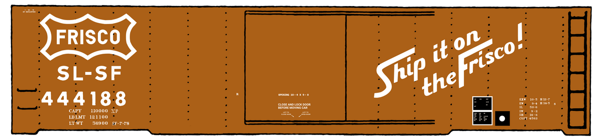 SLSF Frisco 50 Ft Boxcar White Late Scheme