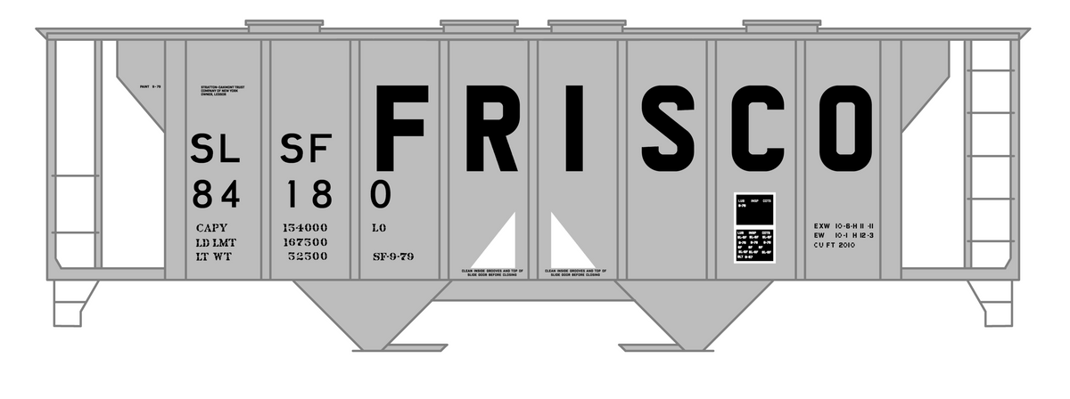 SLSF Frisco 70 Ton Cement Covered Hopper Black