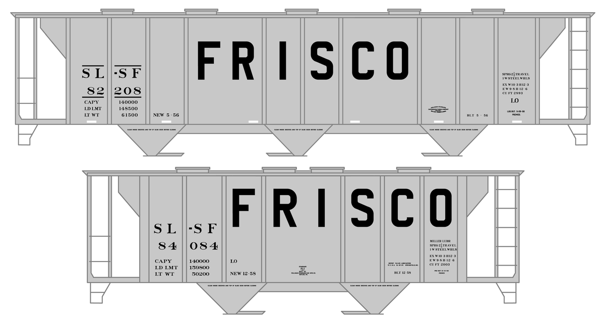 SLSF Frisco 70 Ton Covered Hopper Black Roman Marks
