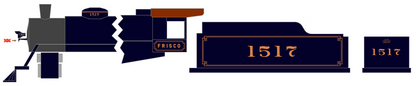 SLSF Frisco Doric Passenger Steam Locomotive Gold