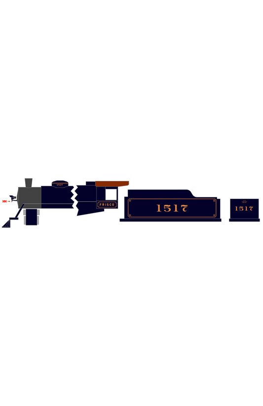 SLSF Frisco Doric Passenger Steam Locomotive Gold