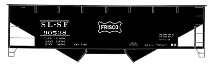 SLSF Frisco Twin Hopper Car White Small Herald