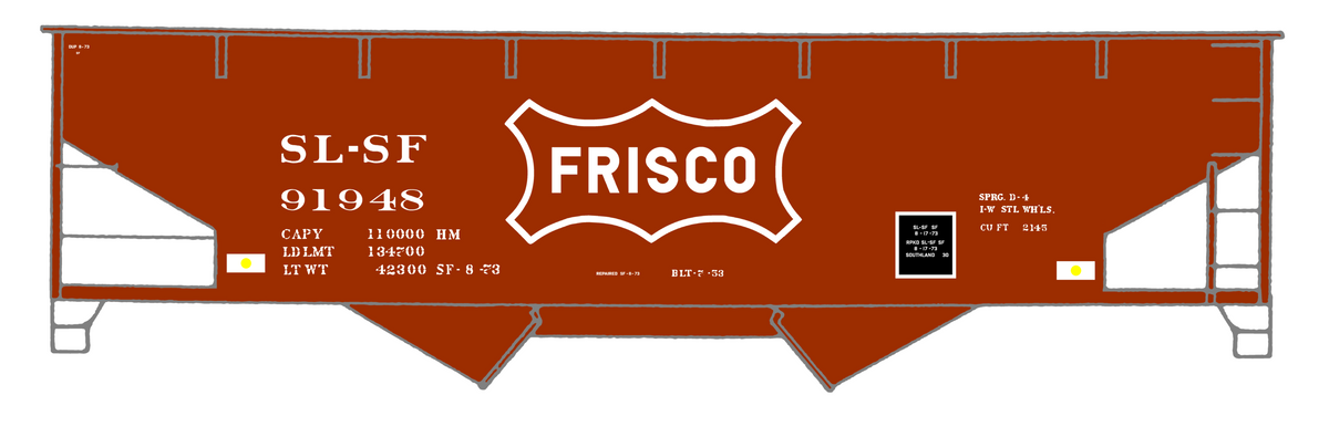 SLSF Frisco Offset Twin Hopper White Unfilled Herald