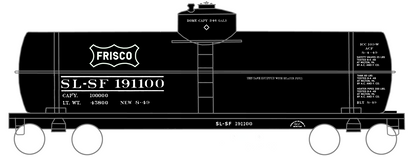 SLSF Frisco Tank Car White