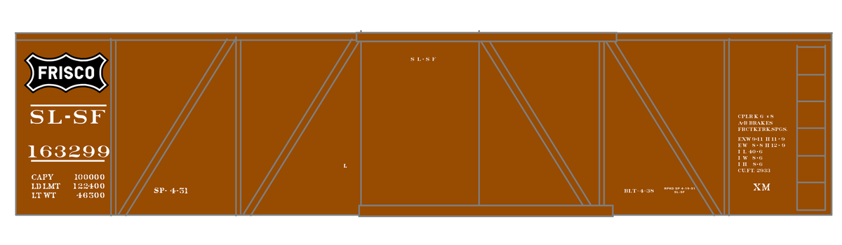 SLSF Frisco Single Sheathed Boxcar White