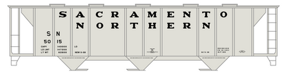 Sacramento Northern PS2 3 Bay Covered Hopper Black