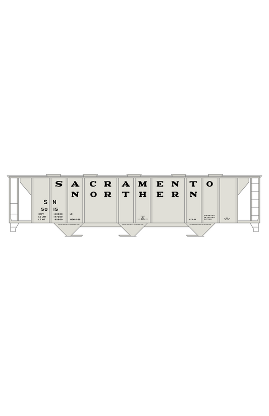 Sacramento Northern PS2 3 Bay Covered Hopper Black