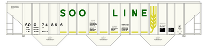 Soo Line PS2-CD Covered Hopper Green, Yellow and Black Wheat Scheme