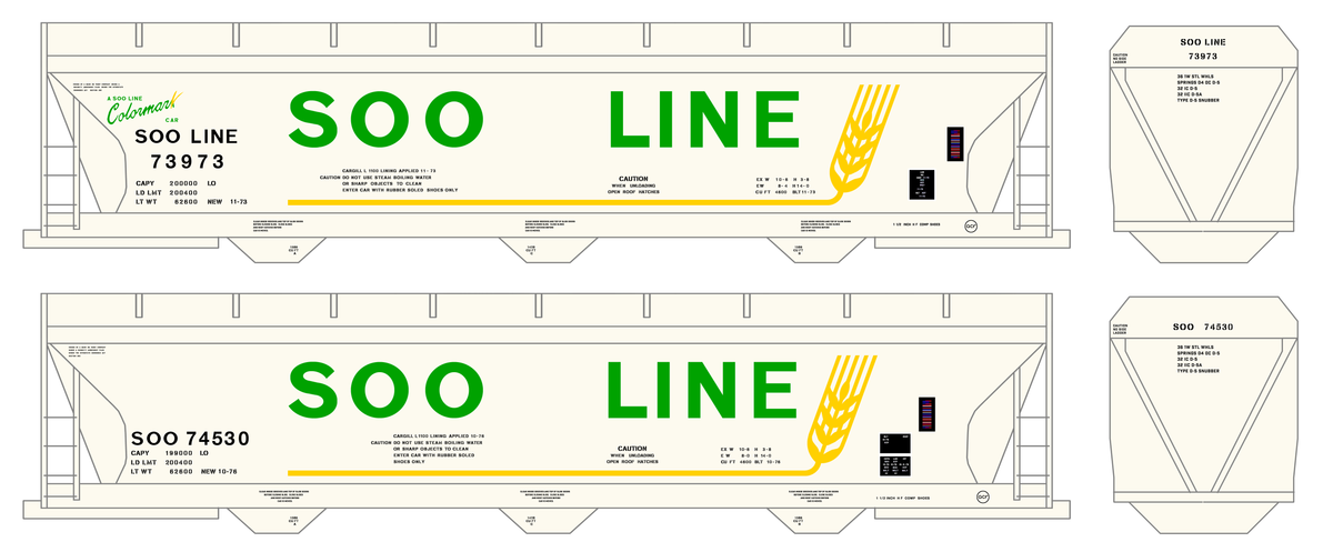 Soo Line ACF Covered Hopper Green Yellow and Black