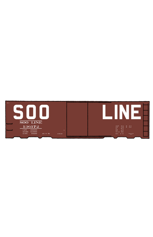 Soo Line 40 Ft Boxcar White Block Letter