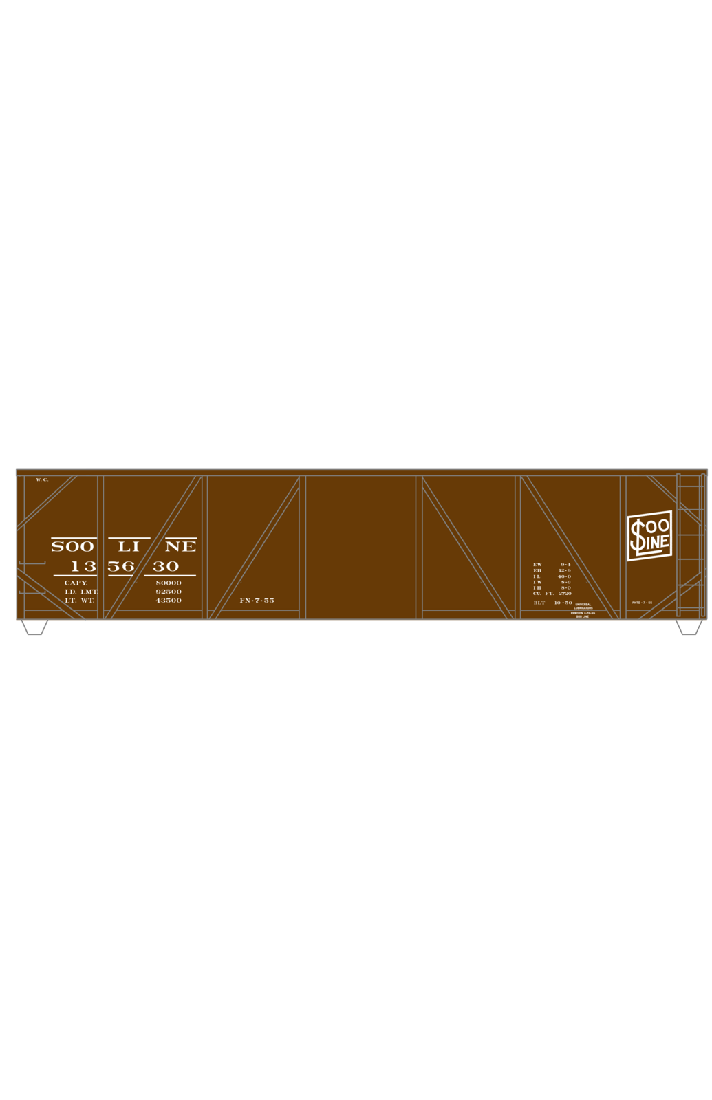 Soo Line Single Sheathed Boxcar White