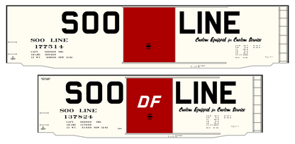 Soo Line 40 / 50 Ft PS-1 Boxcars Black Block Letter
