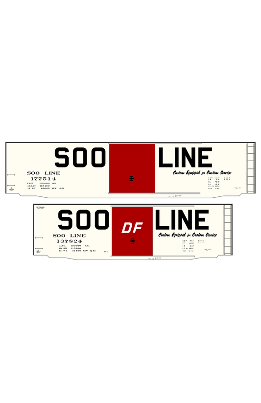 Soo Line 40 / 50 Ft PS-1 Boxcars Black Block Letter