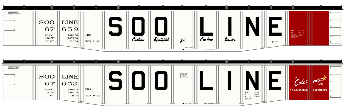 Soo Line Covered Gondola Black Colormark - Decal