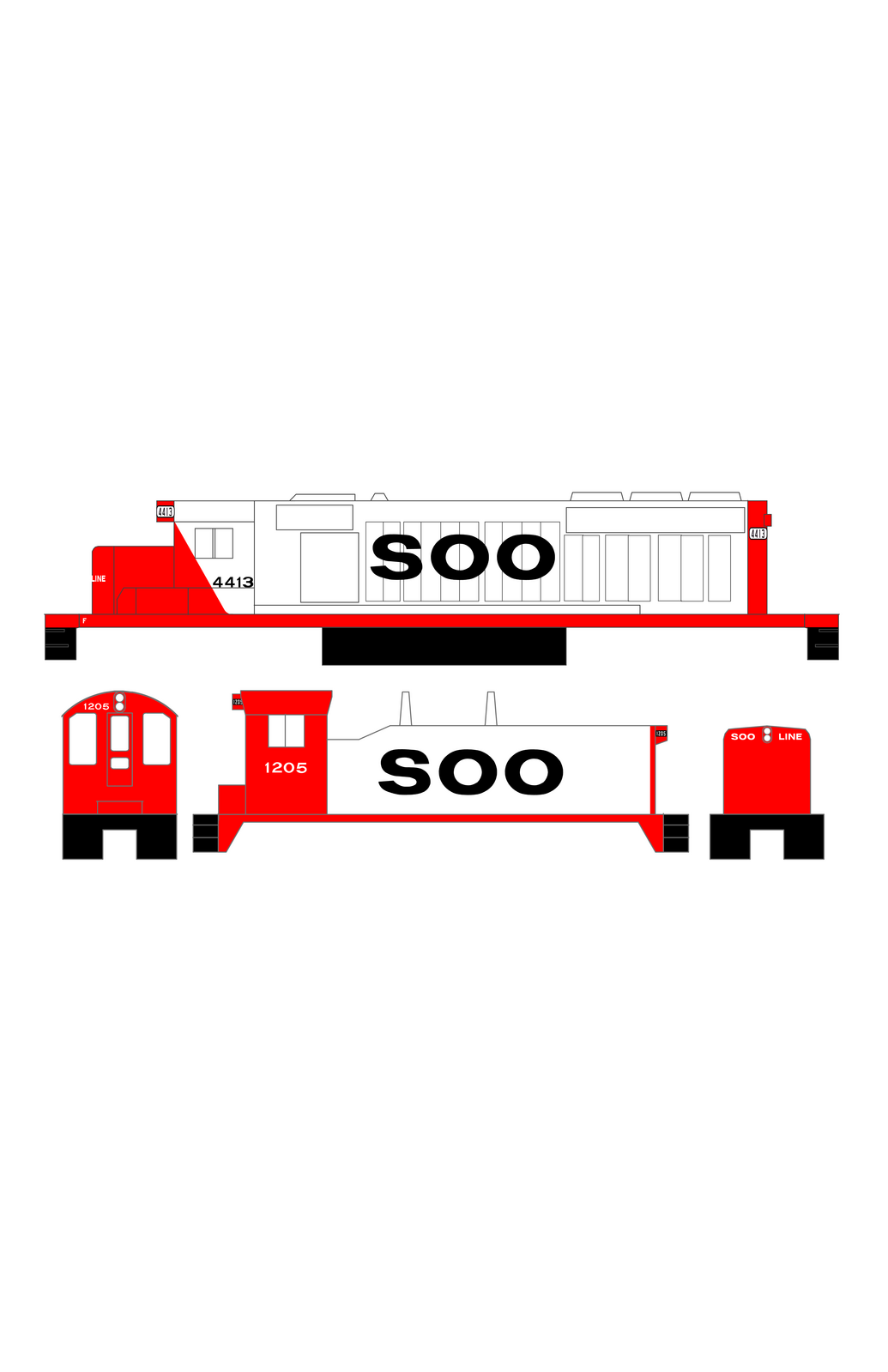 Soo Line Diesel Locomotive Black SOO
