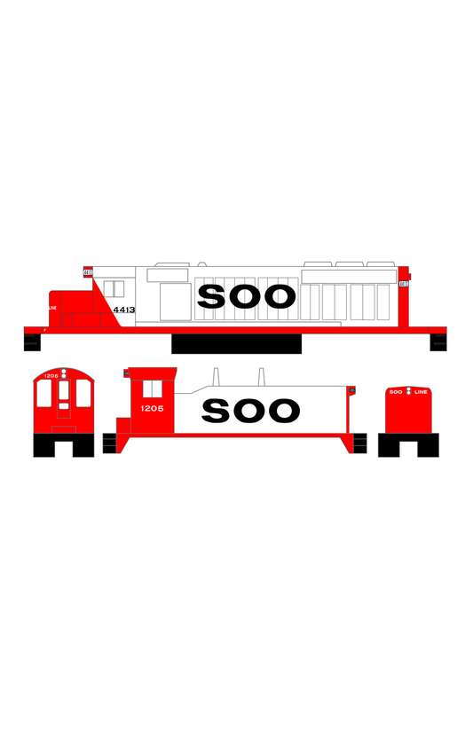 Soo Line Diesel Locomotive Black SOO