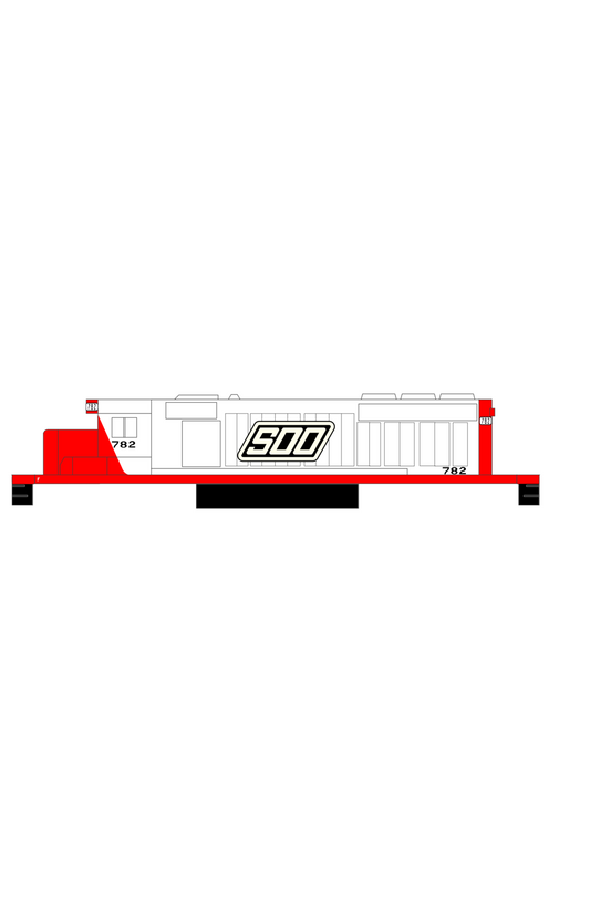 Soo Line Diesel Locomotive Black and White Slant SOO