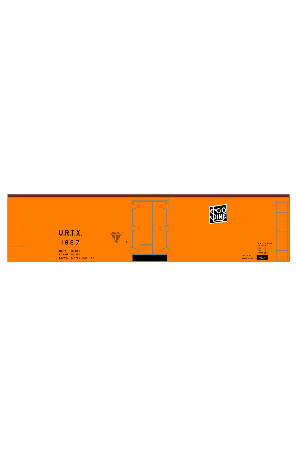 Soo Line 40 Ft URTX Wood Ice Reefer Black
