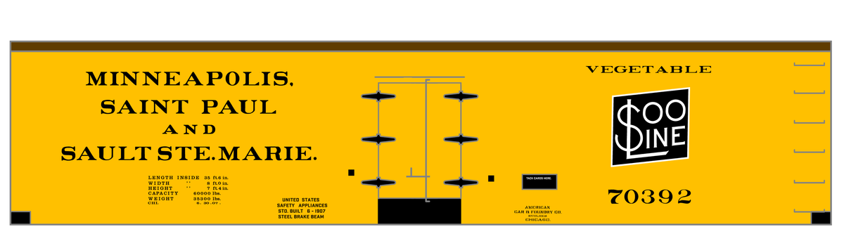 Soo Line Early Wood Ice Reefer Black  - Decal