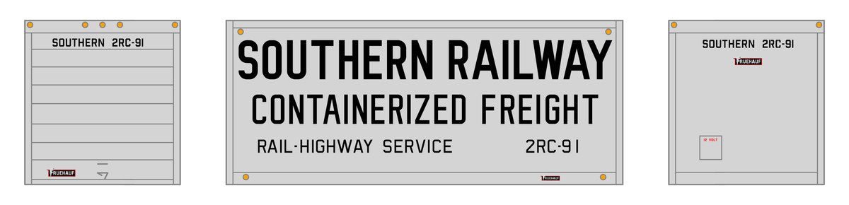 Southern Railway 20 Ft Intermodal Container Black  - Decal