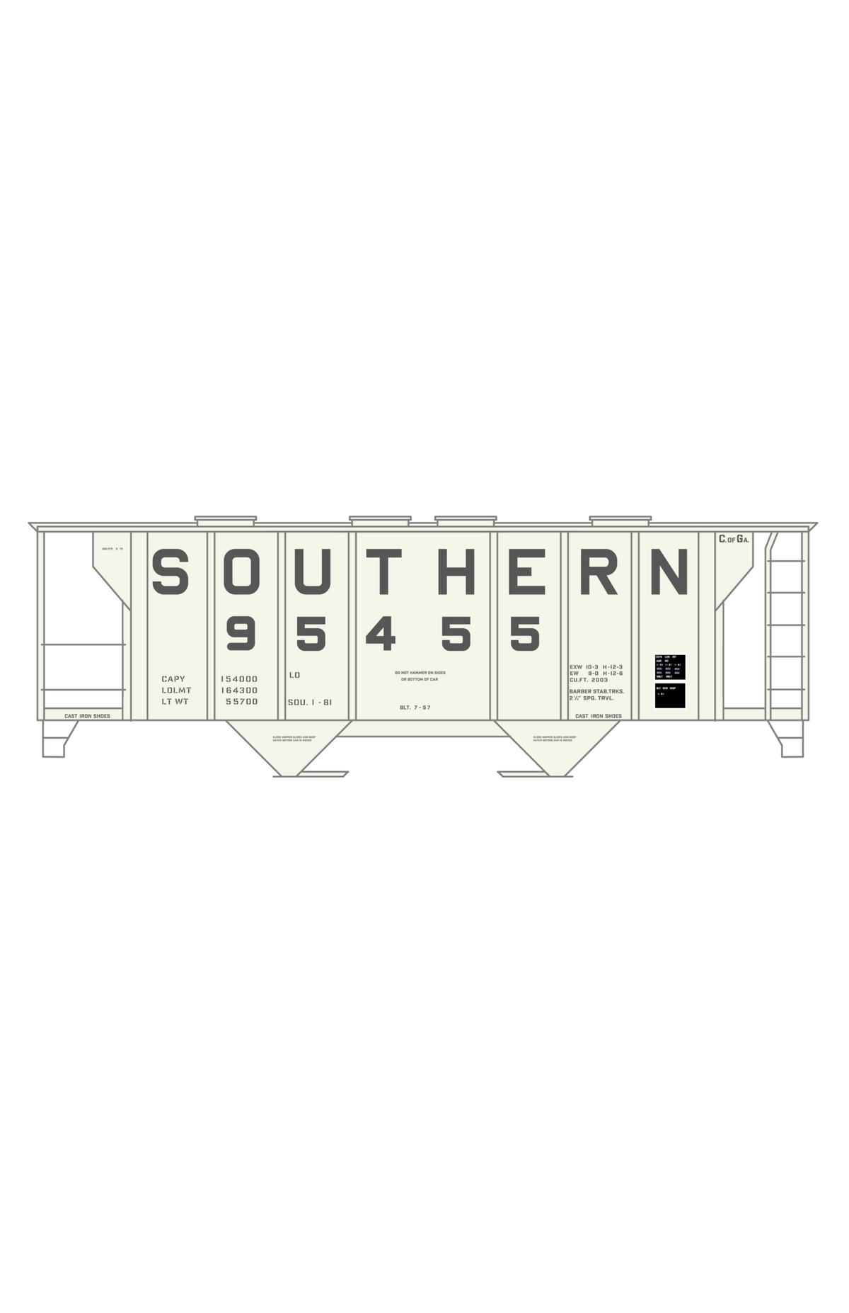 Southern Railway Covered Hopper Dark Gray