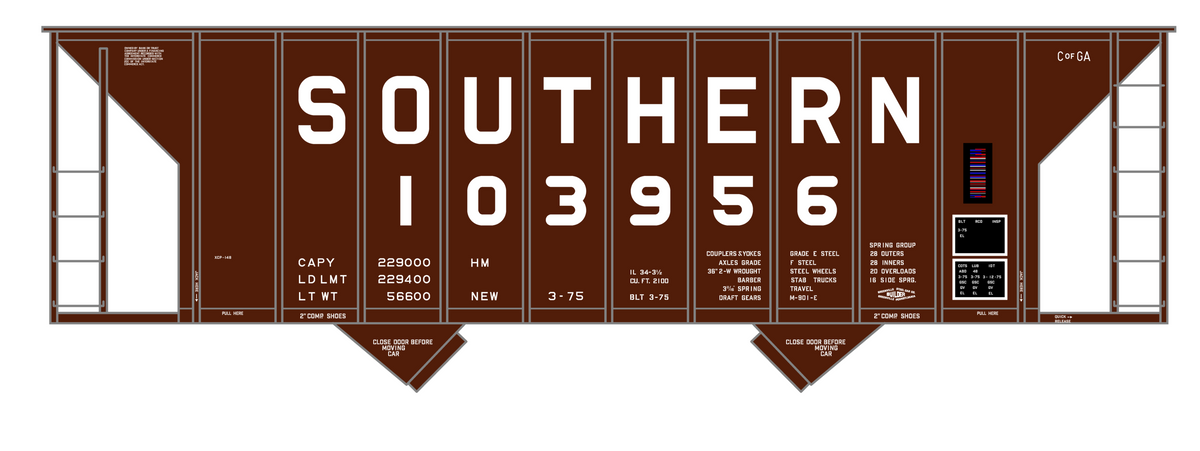 Southern Railway 100 Ton Twin Hopper White