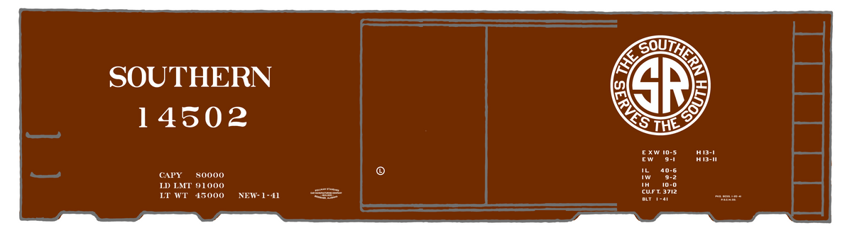 Southern Railway 40 Ft Boxcar White
