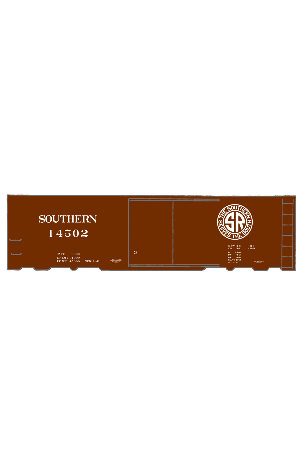 Southern Railway 40 Ft Boxcar White