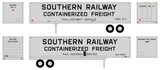 Southern Railway 40 Ft Semi Trailer Or Intermodal Container Black  - Decal