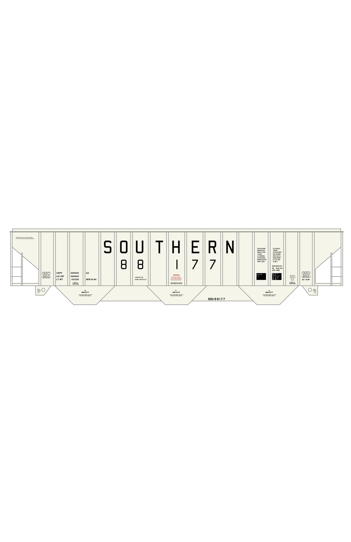 Southern Railway 4750 Cu Ft. Covered Hopper Black