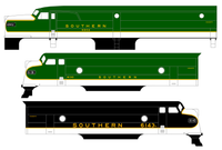 Southern Railway Cab Diesel Locomotive Gold  - Decal