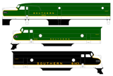 Southern Railway Cab Diesel Locomotive Gold  - Decal