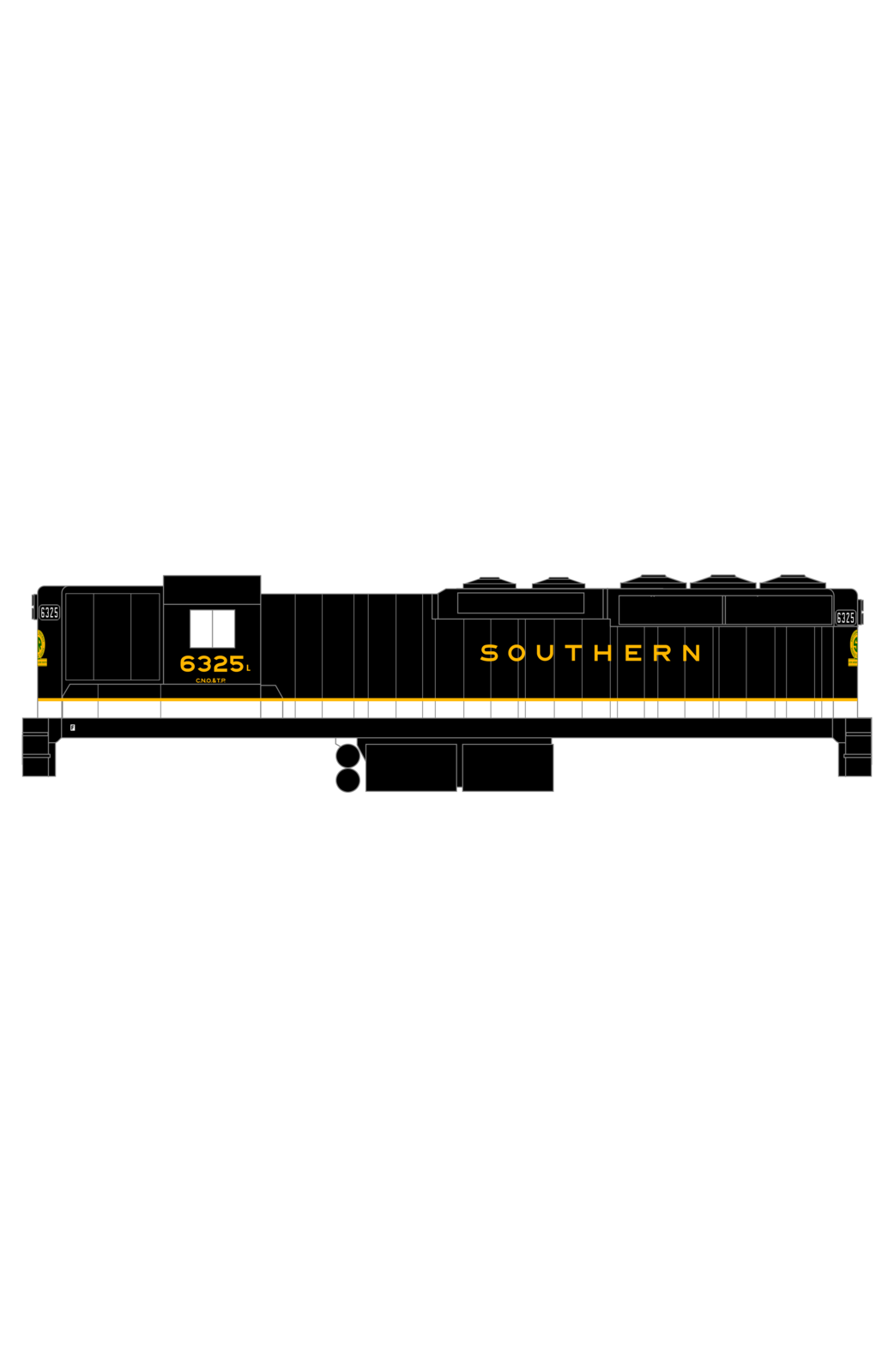Southern Railway Hood Diesel Locomotive Gold Black Scheme